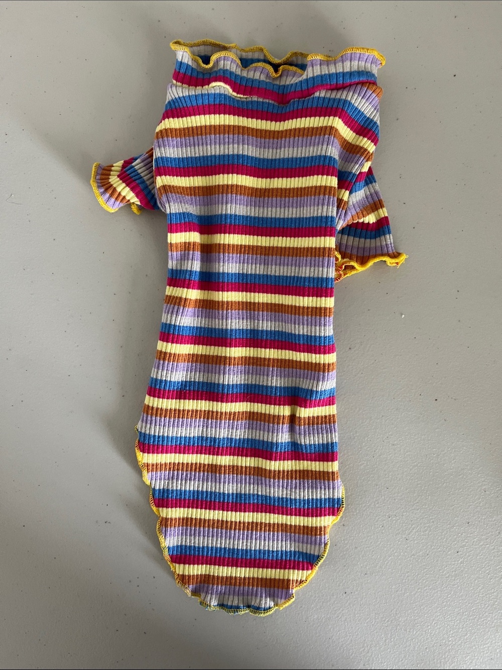 Striped Ribbed dog shirt